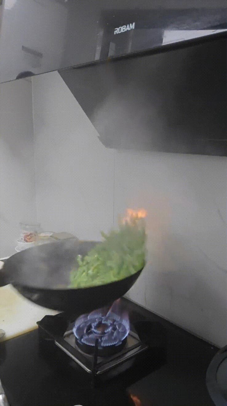 一定要猛火爆炒
